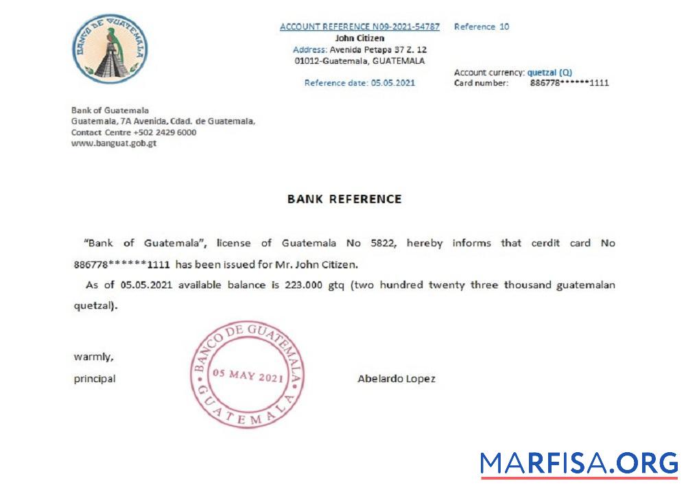 Downloadable Guatemala Bank of Guatemala reference sample